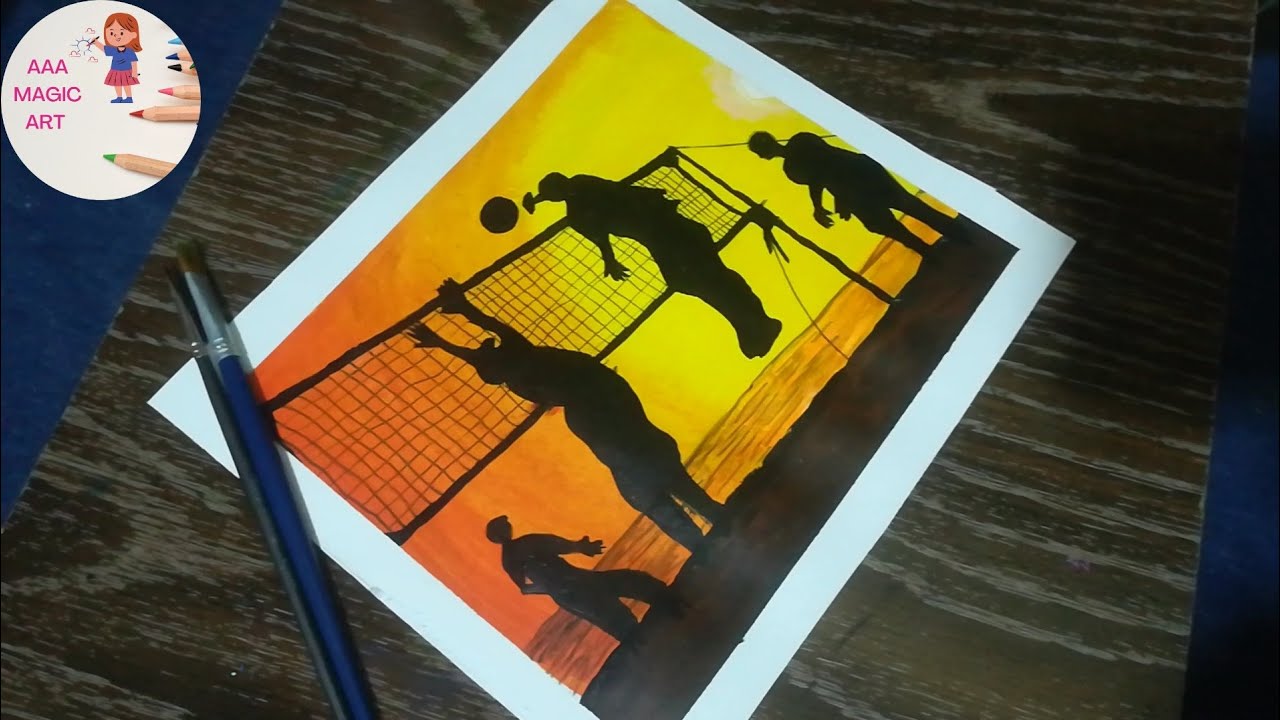 Beach volleyball acrylic painting step by step for..... @aaamagicart4853