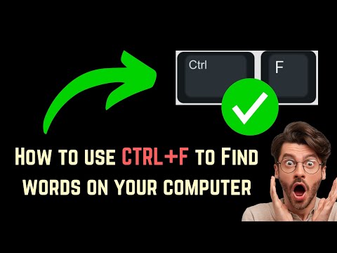 How to use CTRL+F to Find words on your computer?