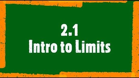 2.1: Intro to Limits: AP Calculus AB