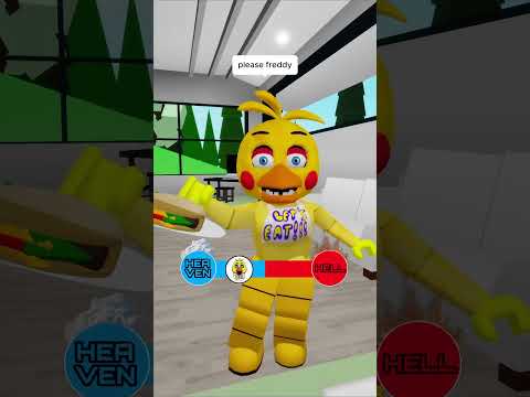 NO WAY! SHOULD CHICA FNAF GO TO HELL OR HEAVEN? 😨 #roblox #shorts
