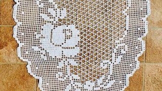 How to Make a Gorgeous Filet Crochet Doily:Beginner-Friendly Tutorial/tablecloth runner(Part25)