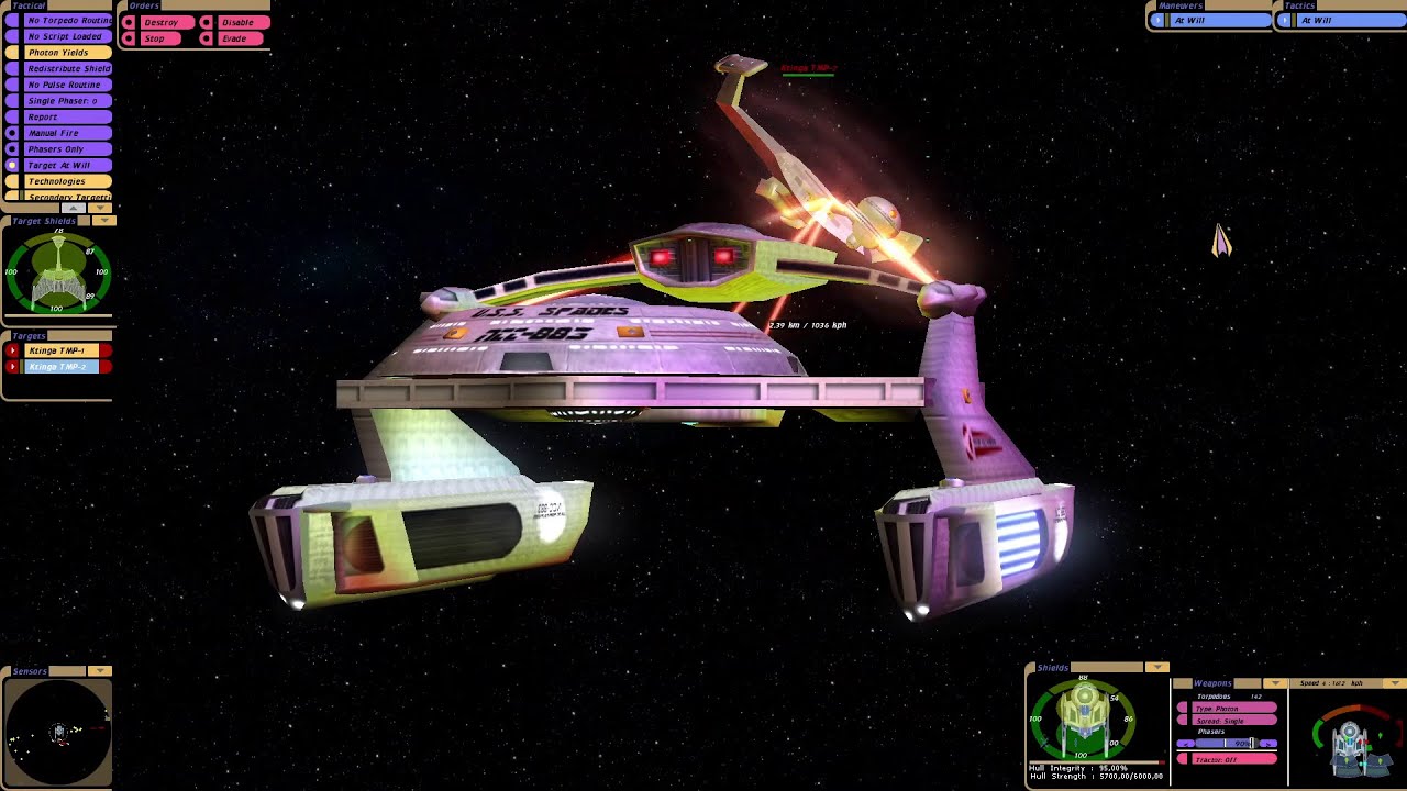 Spades Class vs Klingon Warships | KM | Star Trek Bridge Commander