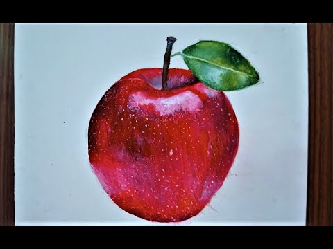 Kolay Gerçekçi Elma Çizimi (Guaj boya çalışması)