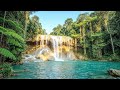 7 Hours of Turquoise River &amp; Waterfall 💎 Pure White Noise to Block ALL Sounds