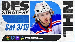 NHL DFS: Strategy Show for Daily Fantasy Hockey Picks News DraftKings \& FanDuel Today 3\/19