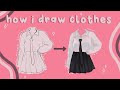 How i draw and color clothes  tips  tricks for shading