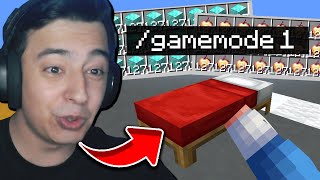 minecraft BEDWARS'ta Gamemode 1 İle TROLLEDİM!