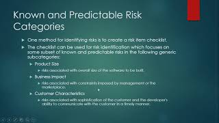 Risk Identification and Categorization