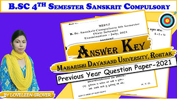 Answer Key | B.SC 4TH SEM। SKT(C) | MDU | 2021 #questionpaper #bsc