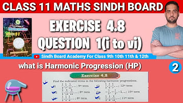 Class 11 Maths Sindh Board Chapter 4 Exercise 4.8 Question 1(i to vi)