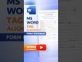 Form Designing in MS Word Using Tag Alignment | MS Word Easy Trick #shorts
