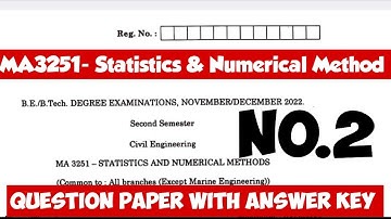 MA3251|statistics and Numerical Method Important questions|with model question paper|2024|
