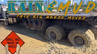 CHAINED UP KENWORTHS MOVING A DRILLING RIG ALBERTA OIL