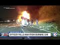 Missouri officers saves man from burning car after rollover crash