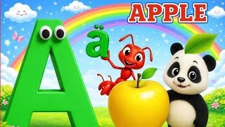 Phonics Song 2 with TWO Words in 3D - A For Apple🍎🍏- ABC Alphabet Songs with Sounds for Children's