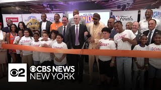 Knicks celebrate renovated game room at Bronx Police Athletic League