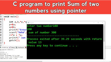 C Program to Print Sum of Two Number Using Pointer | Learn Programming