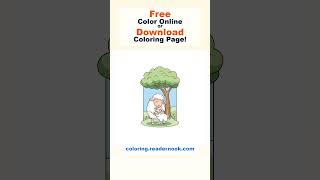 Mama Sheep Hugging A Baby Lamb Under A Tree🖍️ Free Coloring Page Online!