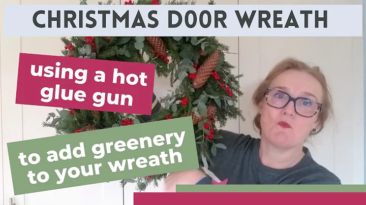 Hot gluing festive greenery onto an all natural wr...