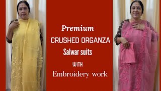 Premium Soft CRUSHED ORGANZA Salwar suits… screenshot 2