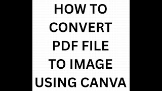 HOW TO CONVERT PDF TO IMAGE