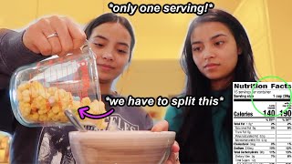 Only Eating Recommended Serving Size For A Day! | MontoyaTwinz