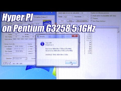 Hyper PI 1M on Pentium G3258 Overclocked 5.1GHz - YouTube