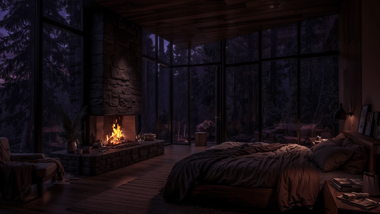 Habitación Forestal con Lluvia Constante | Audio Relajante para Sueño Reparador