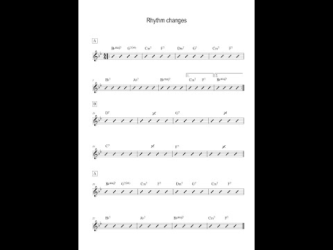 Rhythm Changes (Bb Key) Walking Bass /Backing track / Play-along (100 bpm)