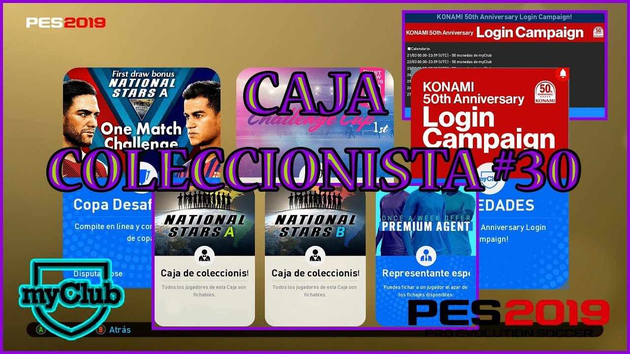 CAJA COLECCIONISTA#30 | NATIONAL STARS-LOGIN CAMPAING 50th Anniversary KONAMI |  PES 2019 MyClub