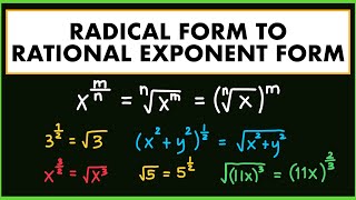 Radical Form to Rational Exponent Form | Grade 9 Q2
