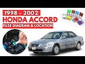 مخططات صندوق المصاهر ودليل موقعه لهوندا أكورد 1998 إلى 2002
