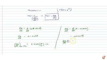The slope of the normal to the curve `x=a(theta-sintheta), y=a(1-costheta)` at `theta=pi/2`