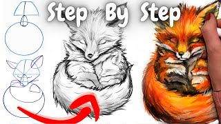 KreAktiv Kalender Tag 4: Schritt für Schritt Tutorial - Süßes Fuchs Motiv Zeichnen und Malen lernen!