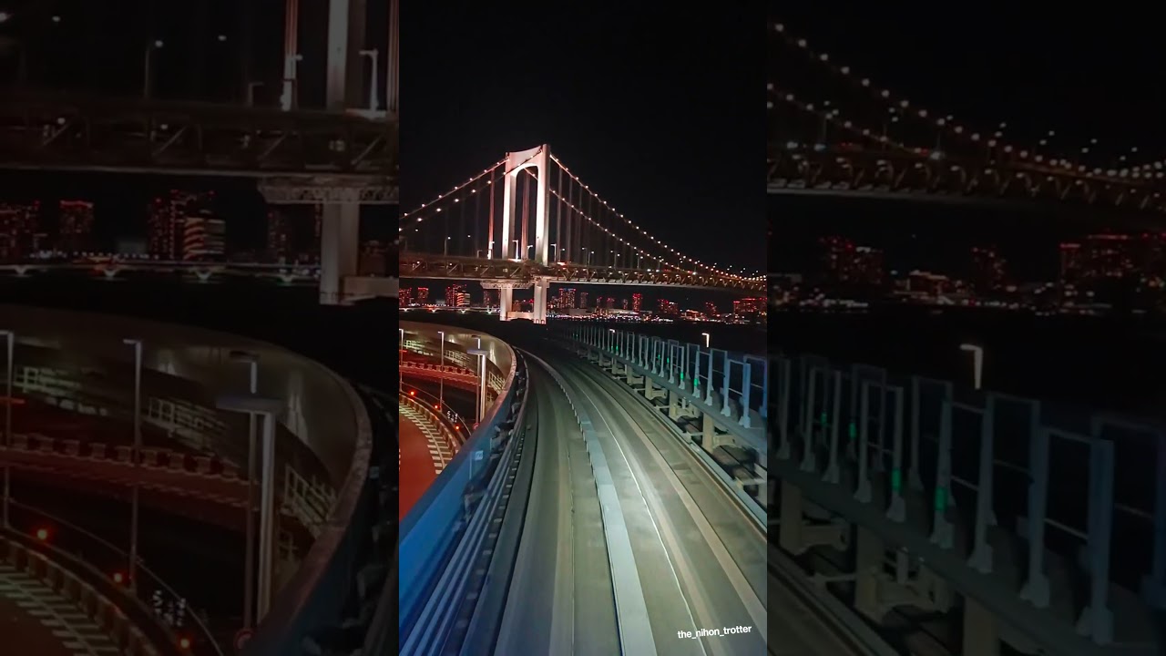 Rainbow bridge view from Yurikamome no driver train 