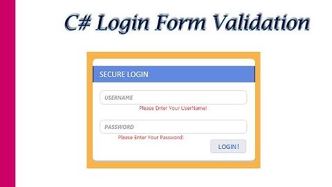C# Login form Validation
