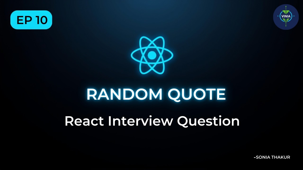 30 Days of React 🚀 Episode 10 | Random Quote Generator in React - YouTube