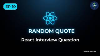 Celebrity 30 Days of React 🚀 Episode 10 | Random Quote Generator in React Wealth