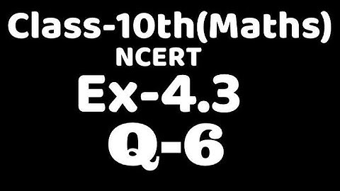 Class 10 Ex 4.3 Q6 maths Ncert chapter 4,Factorisation method,Quadratic Equation  ,VKS Maths x,