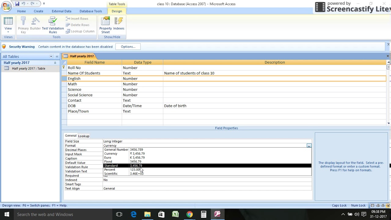 Types Of Forms In Ms Access In Hindi How to use FORMAT Property in MS Access 2007 in Hindi - YouTube