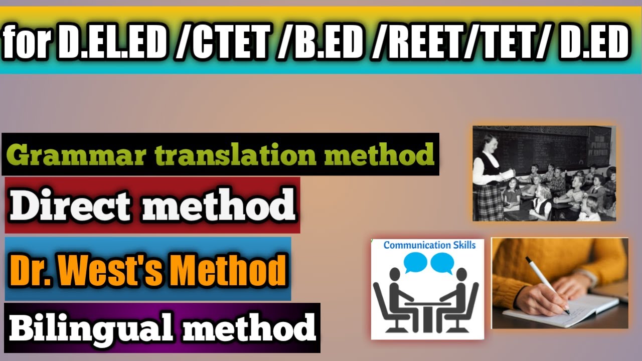 English pedagogy | Grammar translation method, Direct method, Dr.West's new method, Bilingual method
