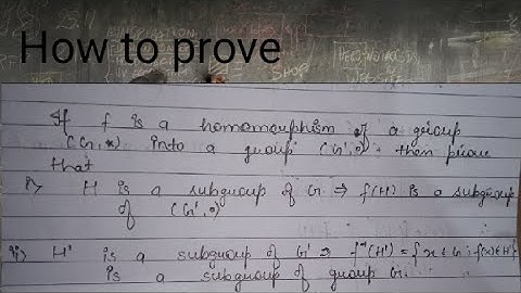 How to prove if f:G➡️G