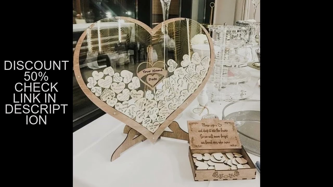 Wedding Guest Book Heart Shape Wooden Guest Drop Box Guest Message Delivery Boxes Birthday Wedding P