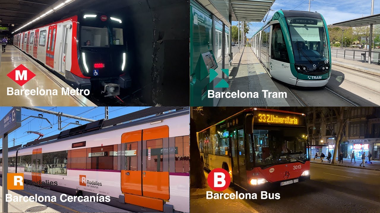 Barcelona Metro, Tram, Cercanía & Bus | April 2023 Compilation | 34 min | 4K