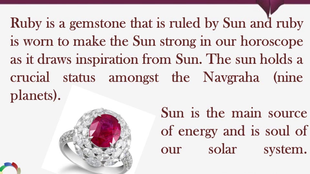 Astrological benefits of Ruby Gemstone - YouTube