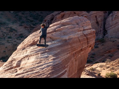 Skateboarding Down the Side of a Cliff