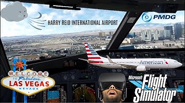 Gusty Las Vegas 737 Visual Approach in VR - Microsoft Flight Simulator - PMDG 737-800 in VR