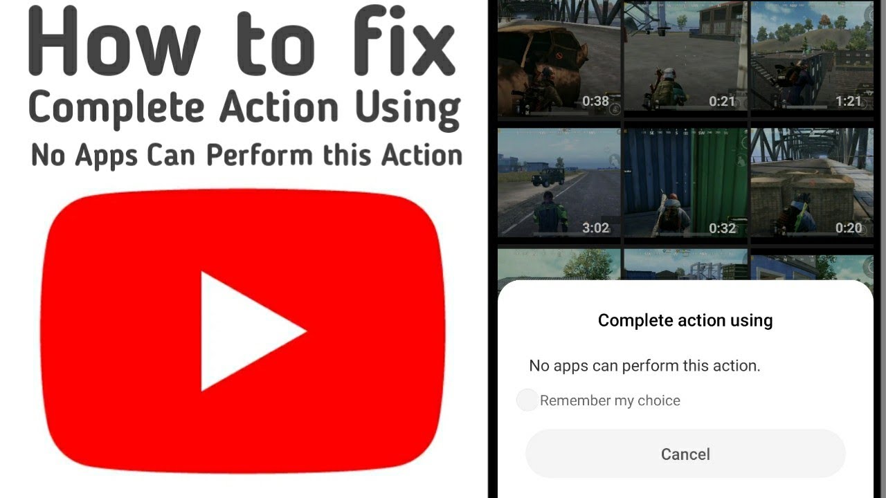 Youtube App How To Fix No Apps Can Perform This Action Hindi Youtube