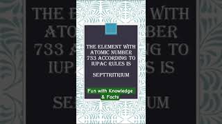 What is the element with atomic number 733 according to IUPAC?