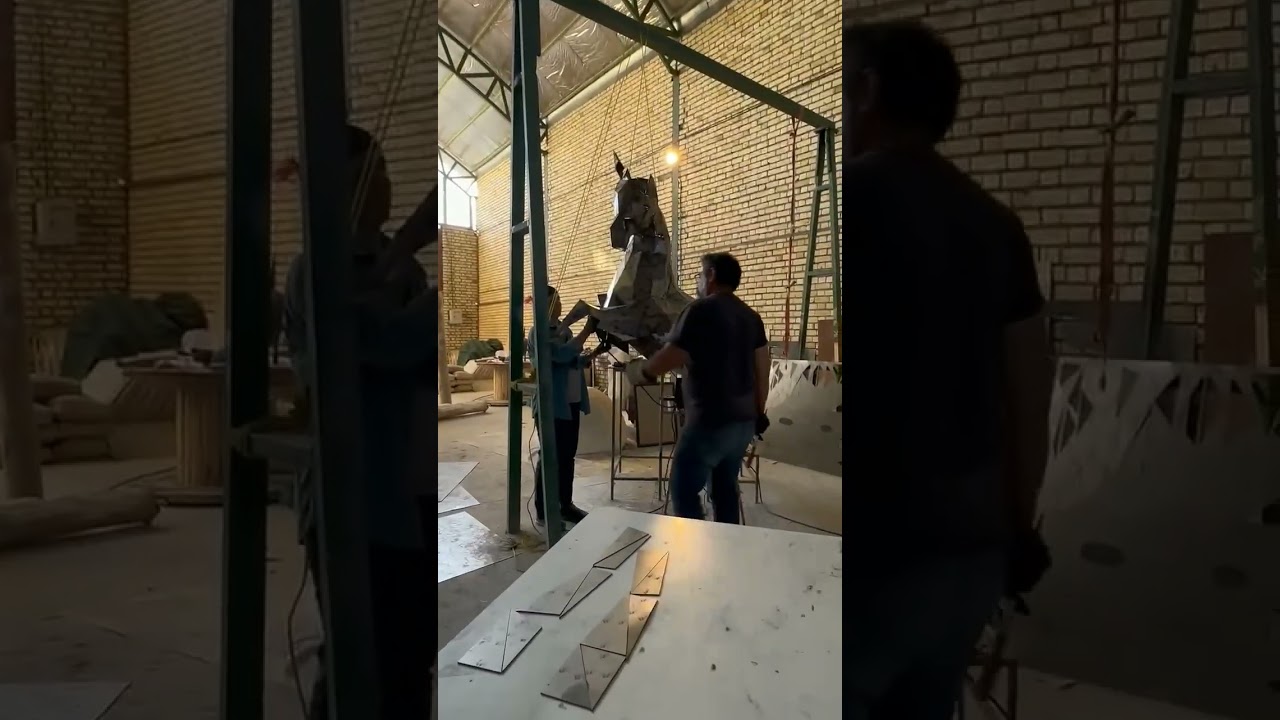 Making a metal horse statue